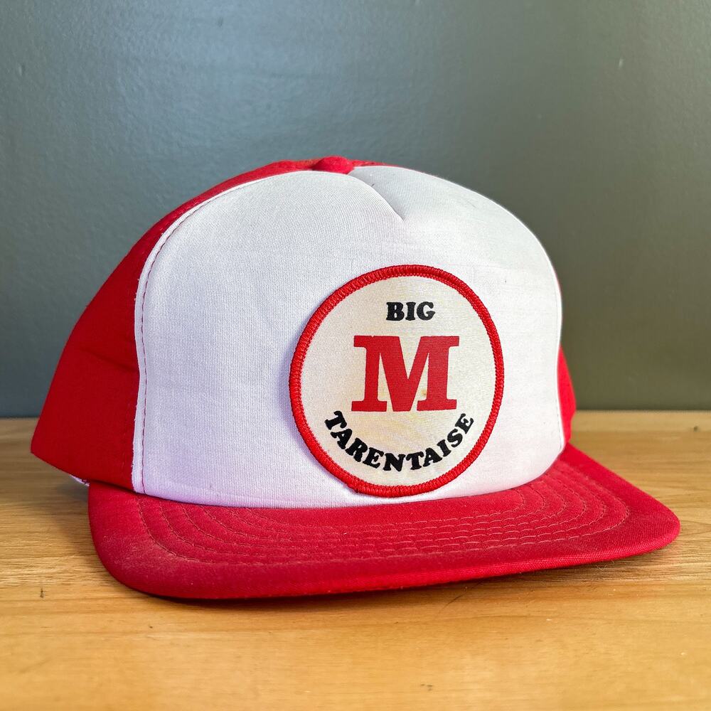 Vintage Big M Tarentaise Cattle Red White Patch Snapback Hat One Size